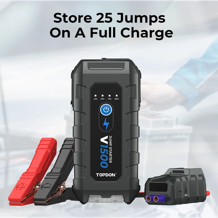 TOPDON America EU UK CA AU Stock V1500 12V 1500A 10000mAh Portable Mini Auto Truck Car Booster Power Bank Jump Pack Jump Starter
