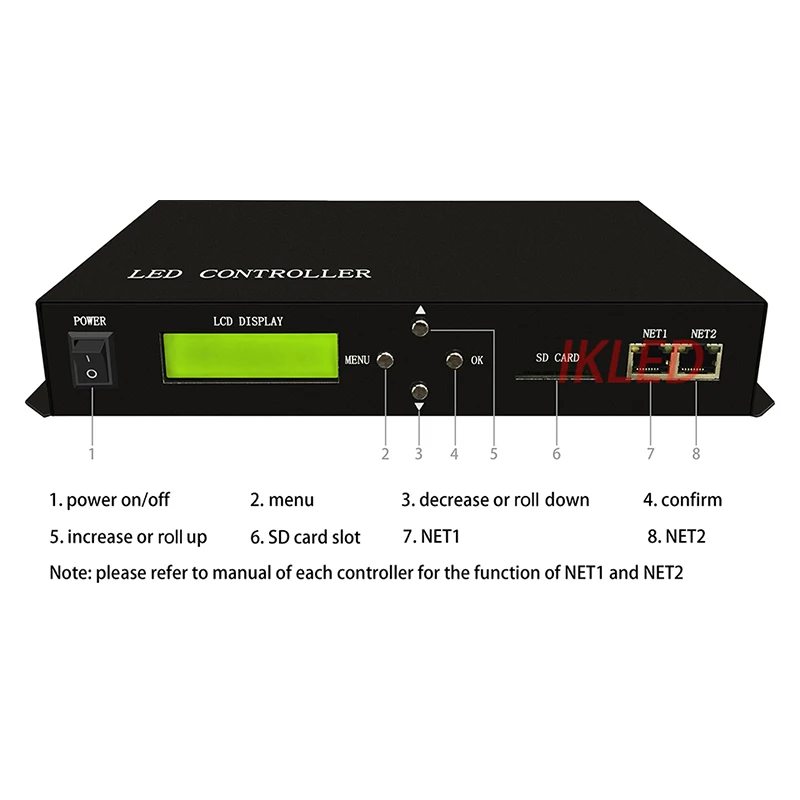 H801TC LED Master Controller Pixel LED Controller Employ Ethernet Protocol Drive 150000 Pixels 255 Slaves Support DMX Console