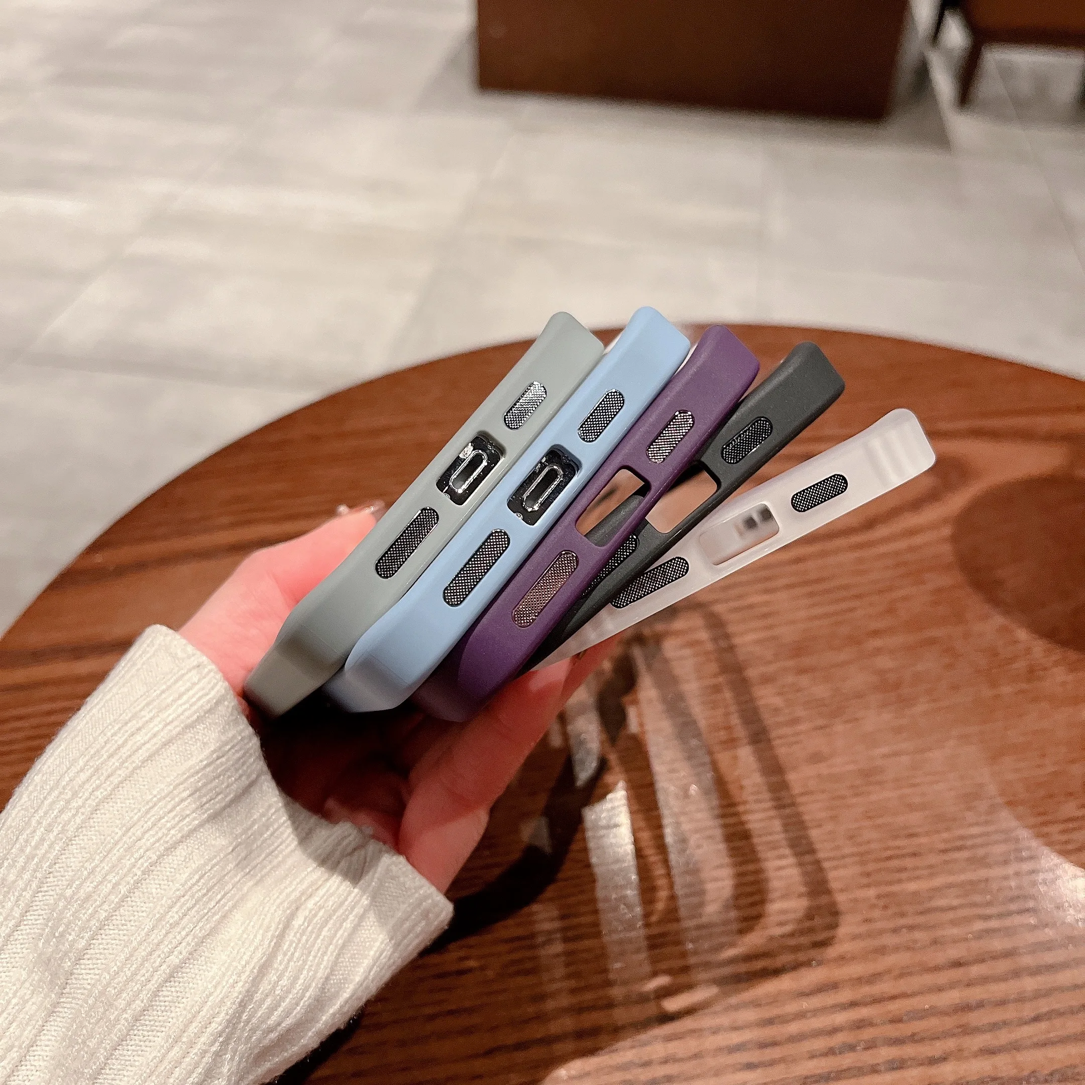 Premium Quality Phone Cover PC hard Cell Phone Case for iPhone 14 pro max 13 12  PRO With Dustproof Net