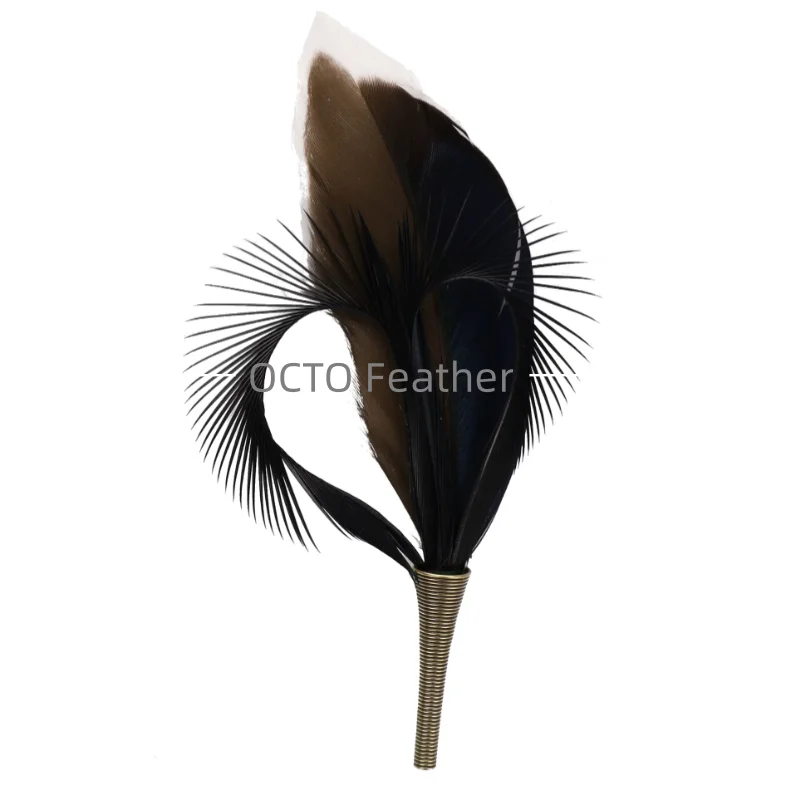 Luxury Decorative High Quality Goose Duck Guinea Feather Trim For Fedora Hats Feather Picks