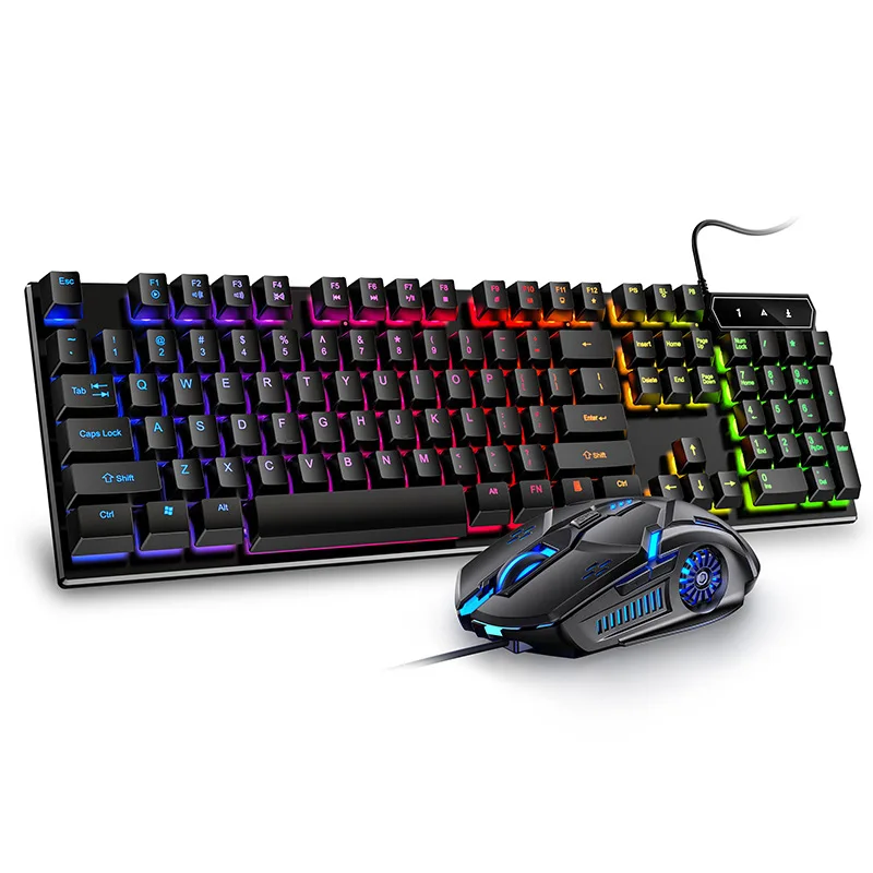  Проводная 104 игровая клавиатура RGB Mute Teclado Gamer Клавиатура Мышь комбо Gmaing мышь набор компьютер для ПК