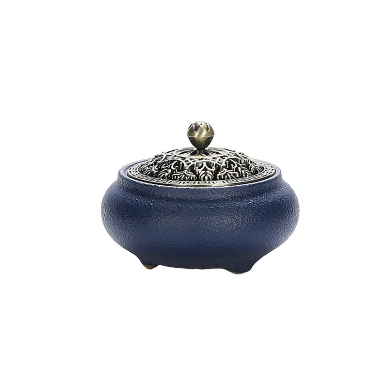 Chinese sandalwood incense burner ceramic household plate incense coarse pottery powder incense seal ornament