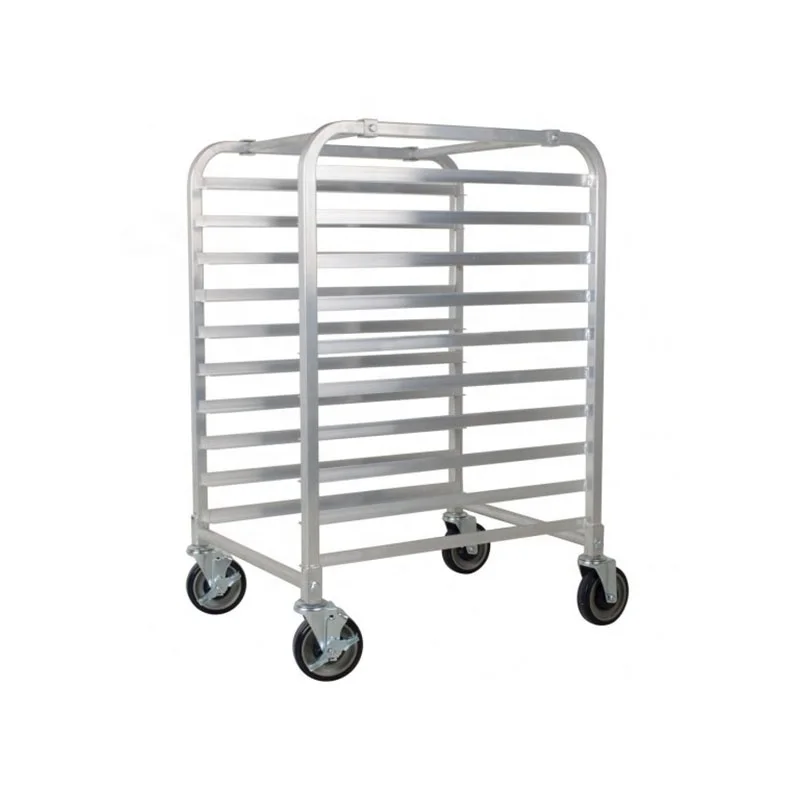 Stainless Steel display rack Double Tray Kitchen Bakery Trolley Rack 15 Tiers Hotel
