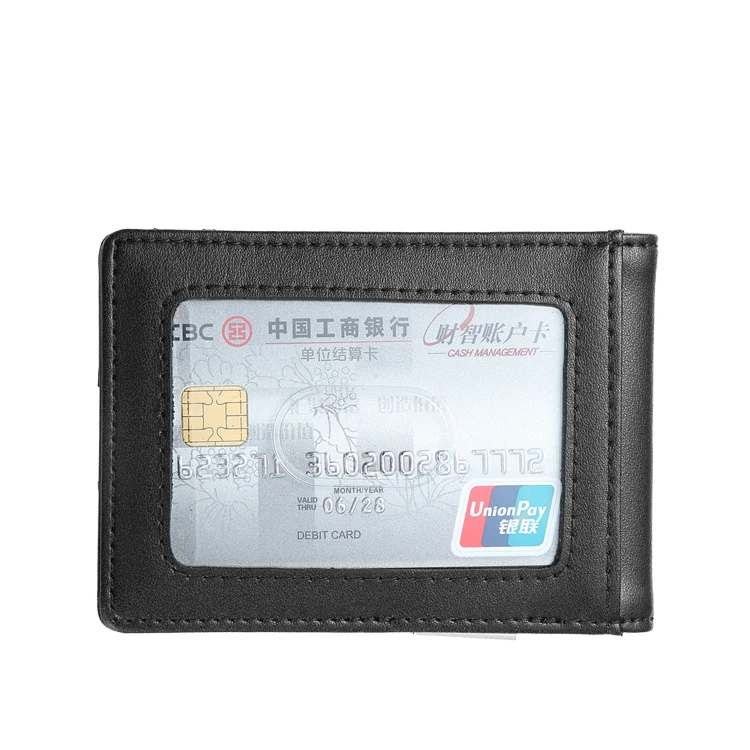  Amazon RFID Мужской Двойной маленький Тонкий минималистичный бумажник из искусственной кожи с зажимом для
