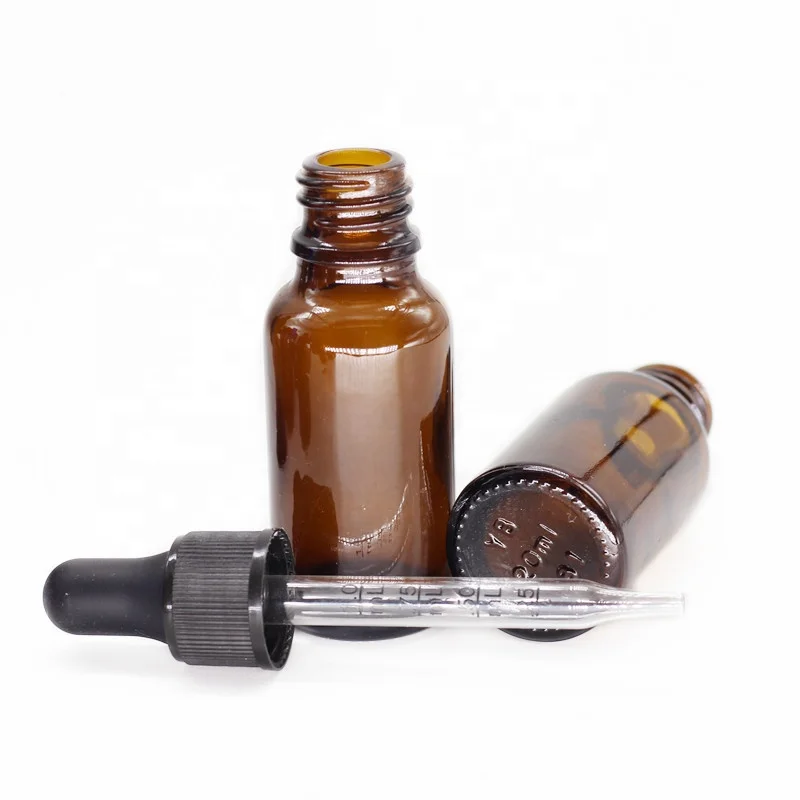 15ml 20ml 30ml Amber Color Glass Dropper Glass Bottles With Child Resist Glass Dropper For Essential Oil Cosmetic