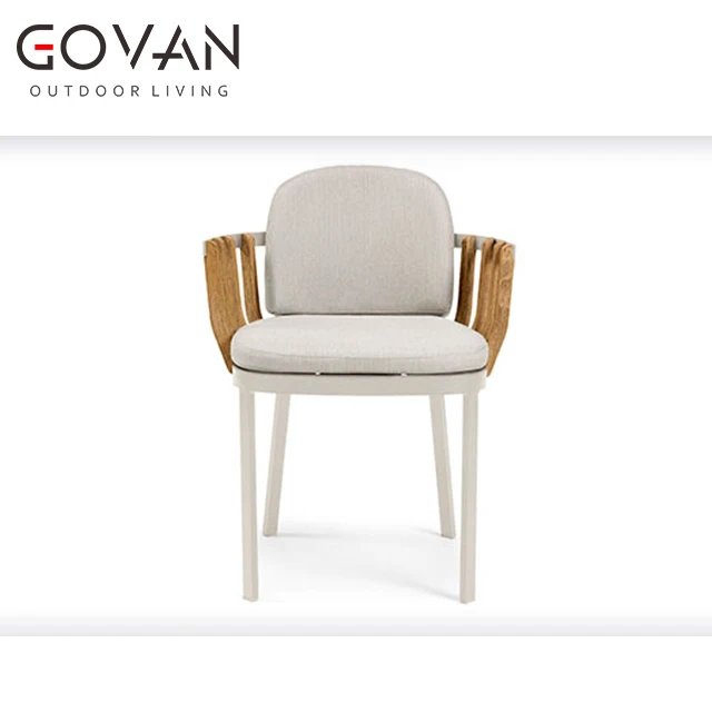 Современный дизайн, досуг, гостиница, вилла, Тиковая древесина, Обеденный набор, садовая алюминиевая мебель, уличный обеденный стул