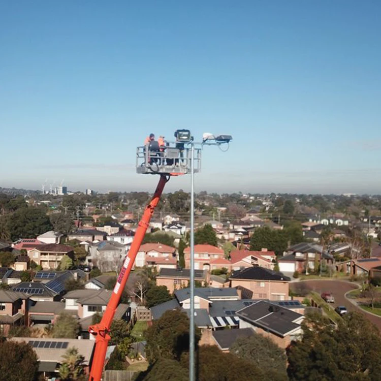 15m-45m High Mast Light Pole with LED Flood Lights for Baseball Court Skiing Field