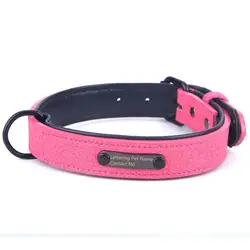 Hot Sale Personalized Name Durable Cow Leather Lettering Nameplate Dog Collar