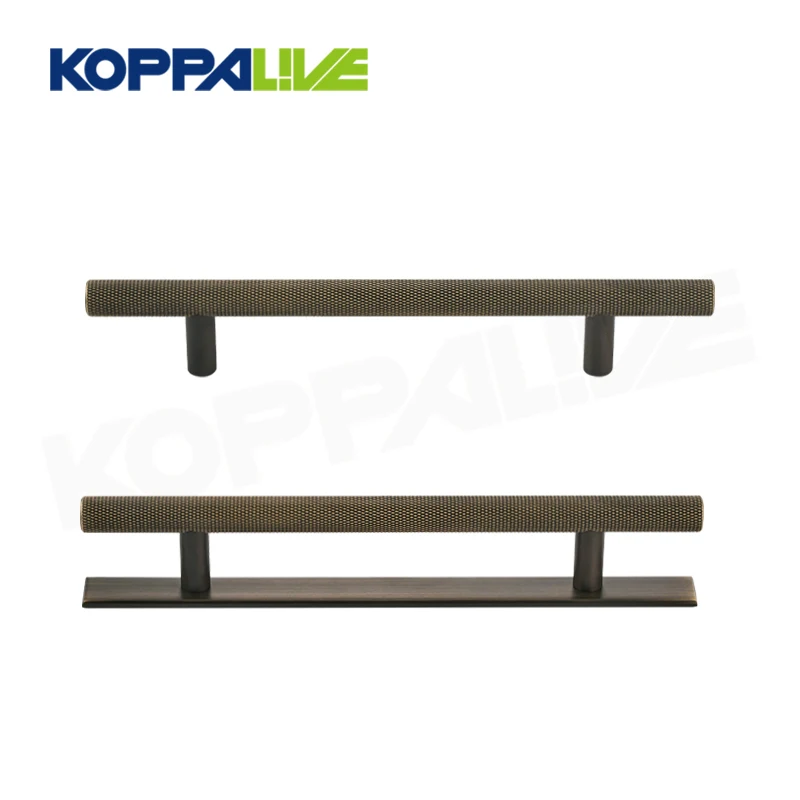 Koppalive Antique Copper Knurled Cabinet Pulls Gunmetal Brushed Satin Brass Handles for Kitchen Cabinets Door Gold