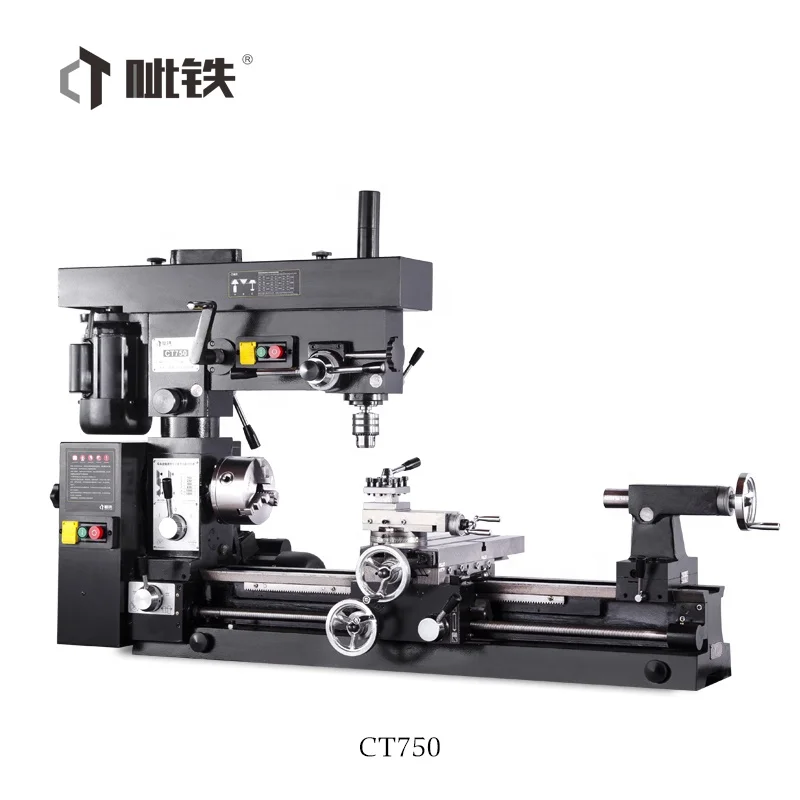 CT750 Multi-function Turning and Drilling and Milling Machine with CE 220V CE ISO 1.5 Years Provided 1450*570*980mm CN;ANH 1mm/s