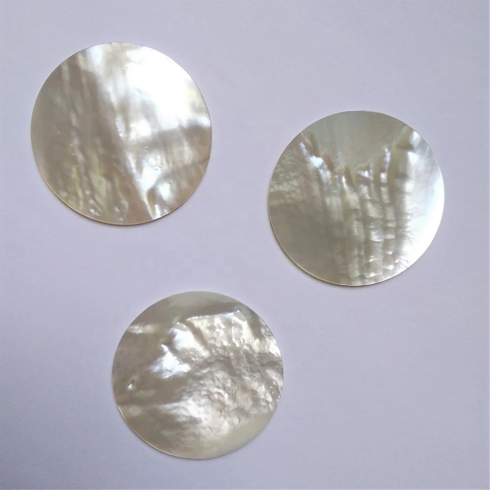 Top Quality Loose Gemstone Mother of Pearl Round Discs 50mm Mother Of Pearl Shell Flat piece