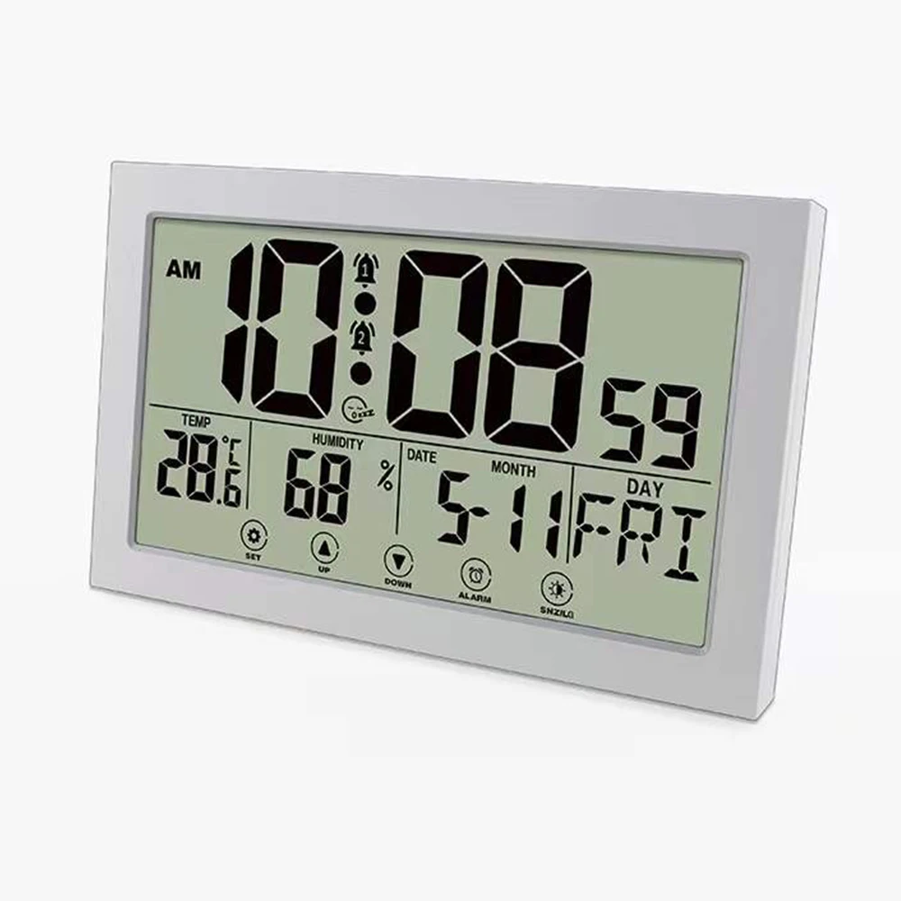 Фабричное высококачественное украшение для дома с календарем многоязычные цифровые ЖК-светящиеся часы