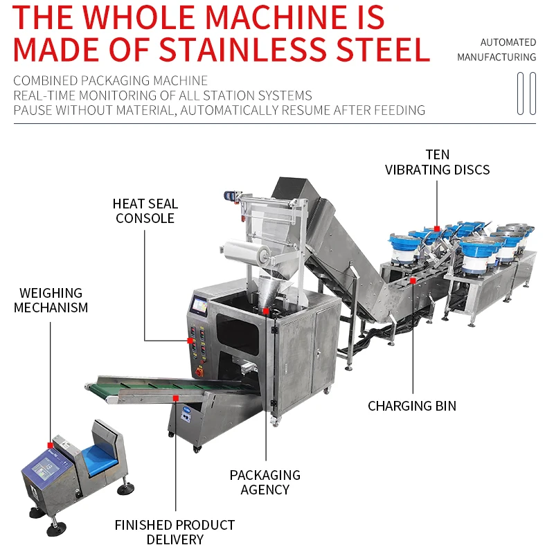 Hardware accessories packaging machine/multi-function metal accessories packing machine