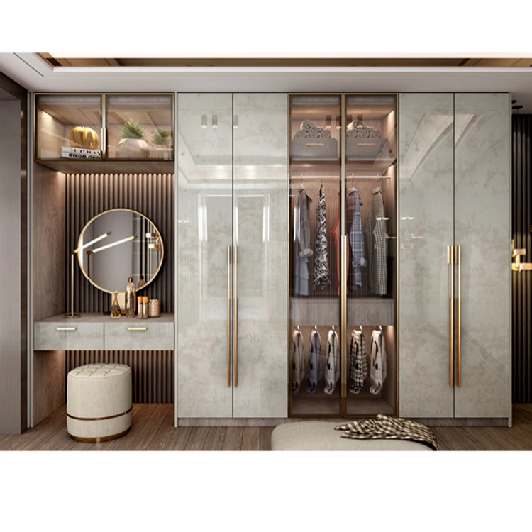 Customized modular wardrobes latest design modern bedroom closet walk in wardrobe