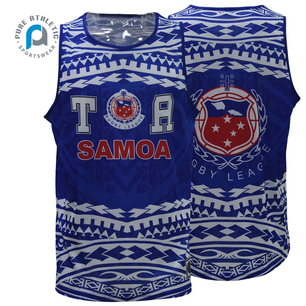 PURE custom manu samoa puletasi  jersey polyester Maori basketbl nrl singlets shirt for men breathable training  vest  women tan