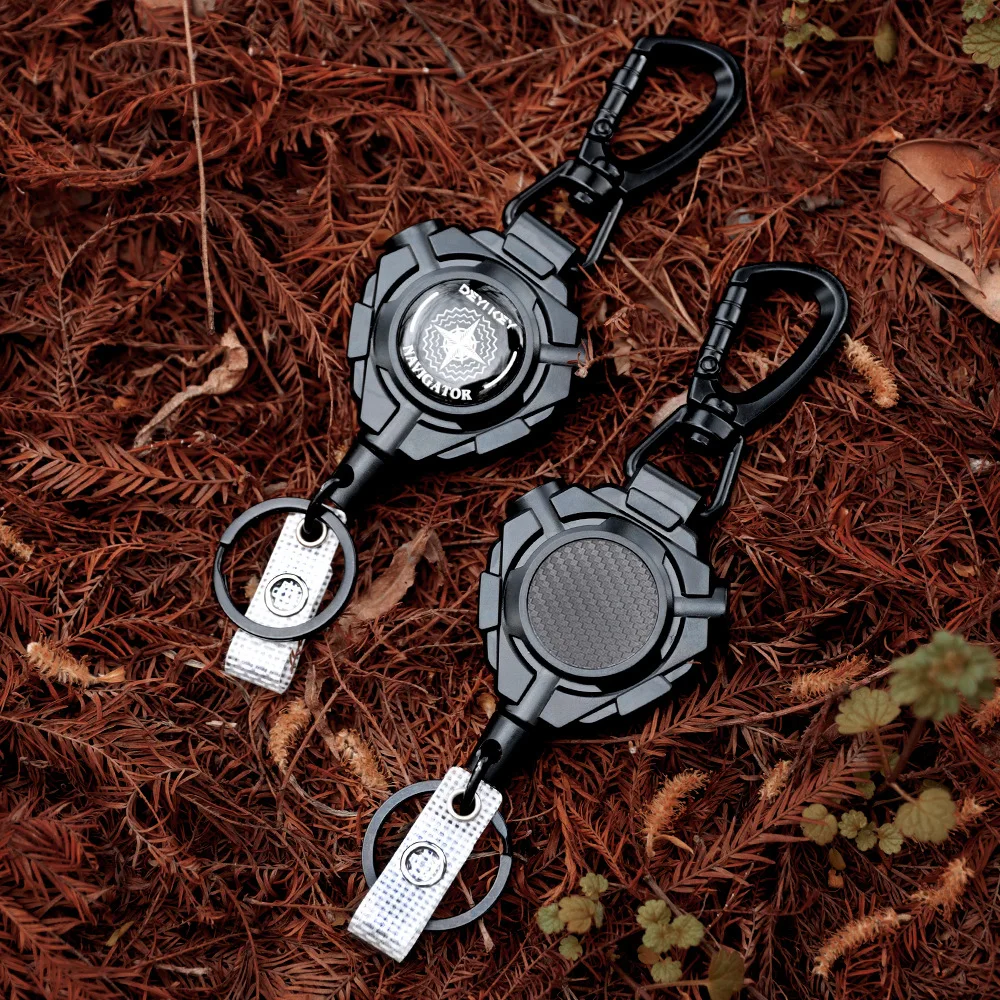 Peakout Heavy Duty Retractable Keychain Carabiner Badge Holder with Retractable Metal Steel Wire Cord For Outdoors activities
