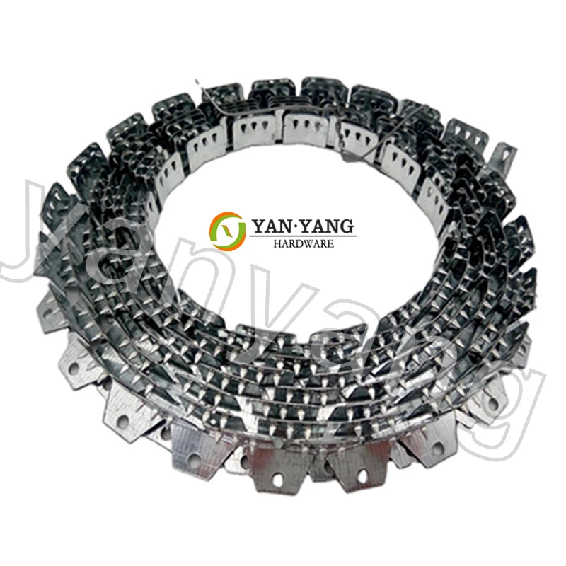 Yanyang factory durable no PVC cover 27 inch furniture metal strip upholstery one meter long sofa iron metal tack strip