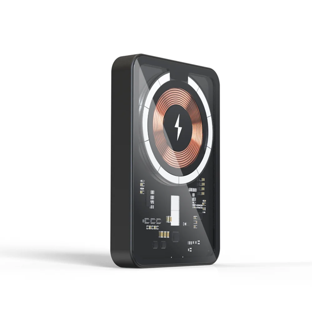 Usams Newest Mini Portable Charger Pd20w Qc3.0 Aluminum Alloy Transparent 15w Magnetic Wireless Charging Power Bank