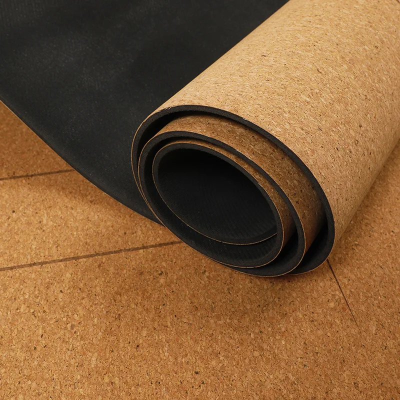 Custom Organic Eco Friendly Thick Yoga Matte Tpe Natura Cork Rubber Yoga Mat Non Slip Cork Yoga Mat