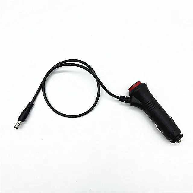 12V DC5521 Cigarette lighter car charging cable with red tail switch Car power cable used for LED lights car lights