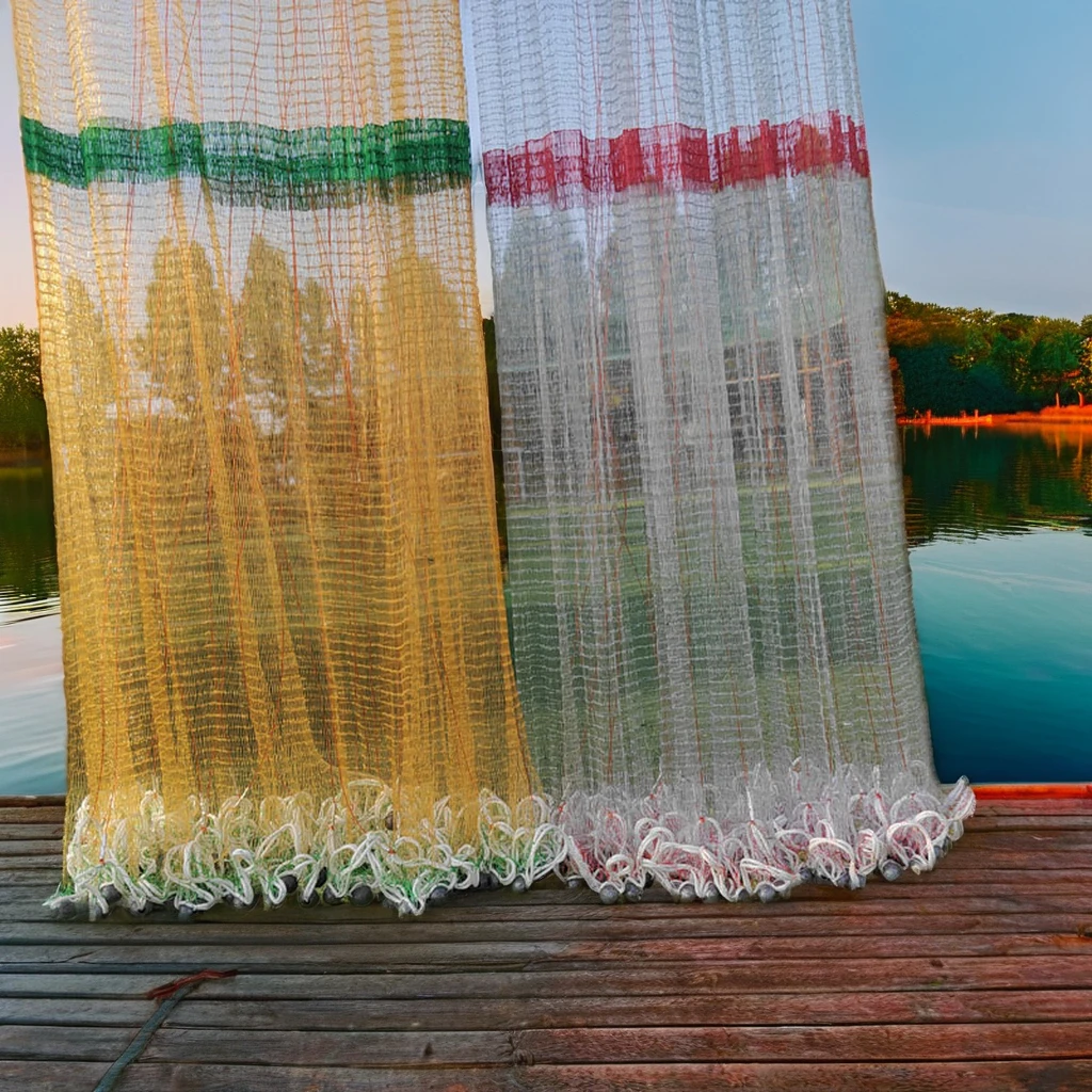 Professional Japanese Nylon Fishing Net High Quality Cast Net with Double Knot Olive Sink Lead Large Bottom Pocket Net