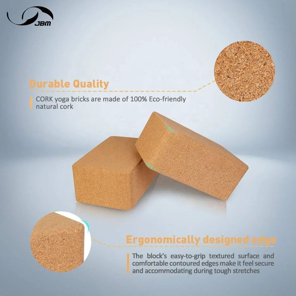 Private Label Body Building custom natural Cork Yoga Blocks Manufacturers