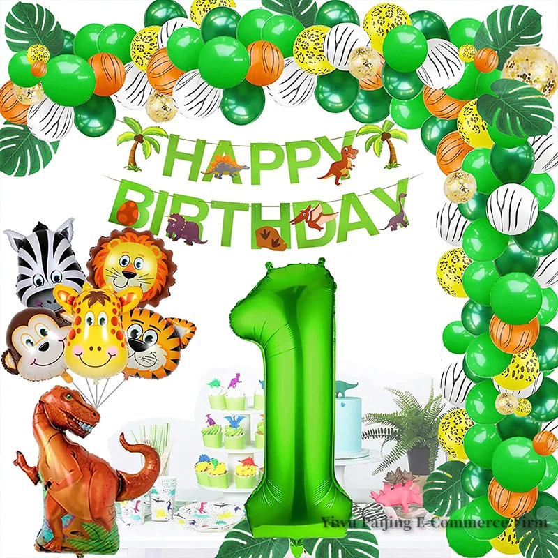 Custom animal jungle theme party decoration baby shower gifts boy kids 1st birthday party decoration