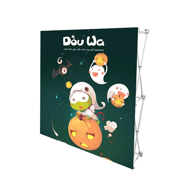 Portable Pop Up 3*3 4*3 Stand Exhibition Wall Banner Advertising Pop Up Wall Display Backdrop