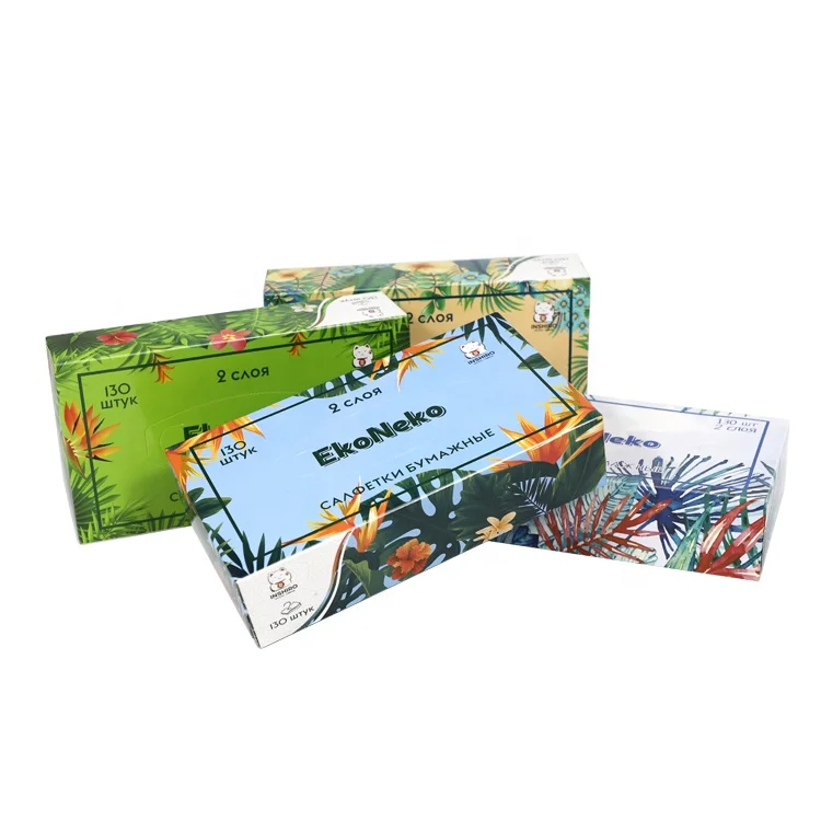 Printed Logo Box Facial Tissue Customized Facial Tissue High Quality Box Facial Tissue