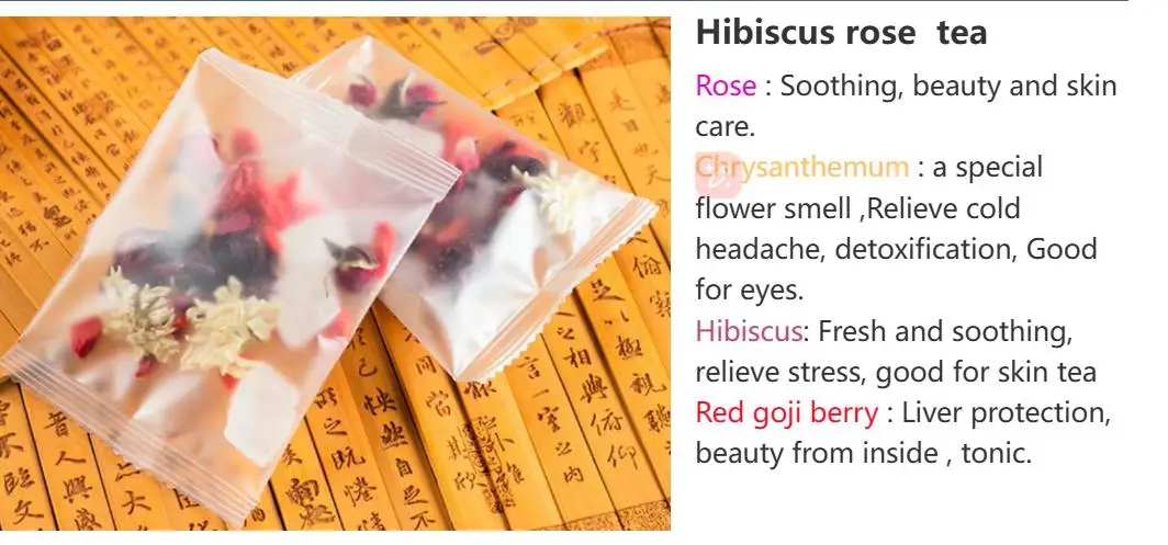 Chinese flower fruits tea Hibiscus red dates chrysanthemum gojiberry beauty detox release herbal tea