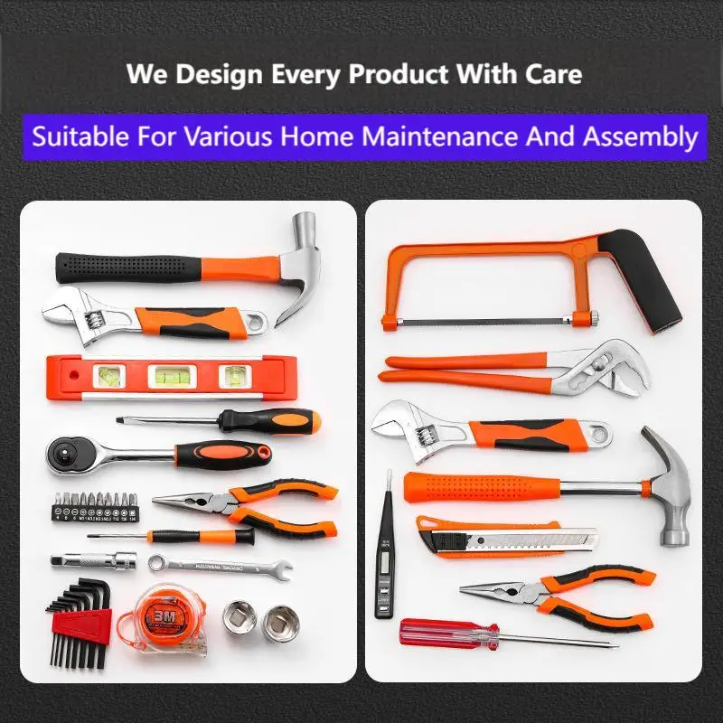 22- Piece 108-Piece General Household Hand Tool kit Professional Auto Repair Tool Set Screwdriver Set with Portable Storage Box