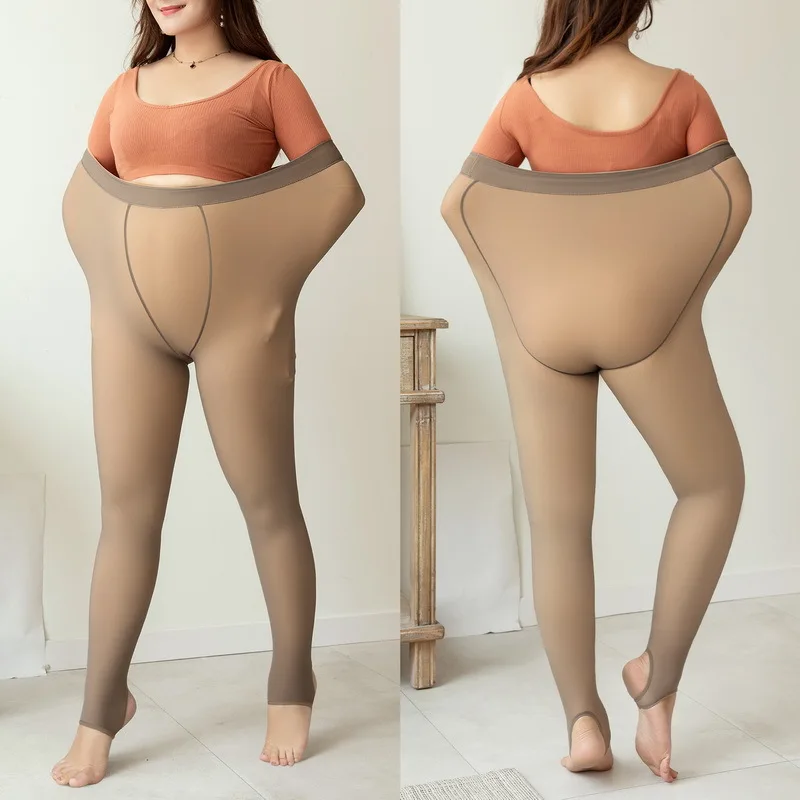 Plus size Cashmere All-in-one Pants to Keep Warm Thickened pantyhose Leggings Warm Translucent Winter Velvet Pantyhose/Tights