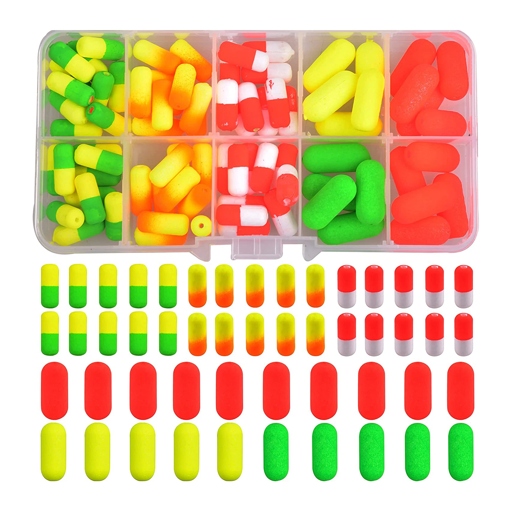 Поплавки для рыбалки Pompano 80 шт. набор из пенопласта с цилиндрическим дном Набор изготовления рыболовных снастей Судака форели сома