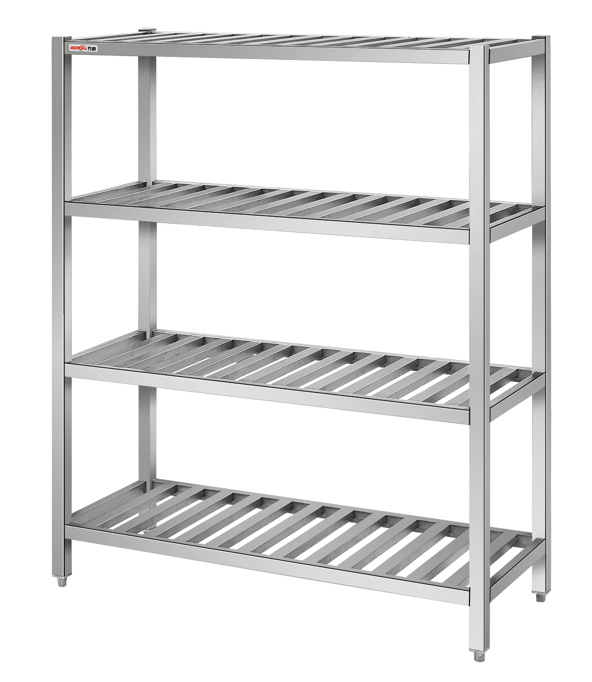Assembly 4 tiers Stainless Steel Kitchen Utensil Rack/Stainless Steel 4 tiers kitchen storage shelf stand With Round Leg