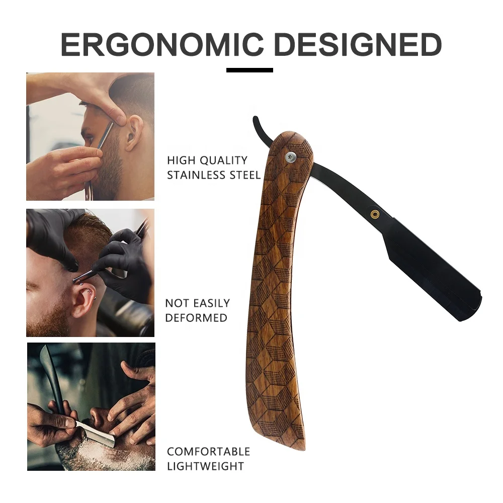 Professional Face Hair Trimmer Shaver Straight Edge Stainless Steel Sharp Barber Razor Folding Shaving Beard Straight Razors
