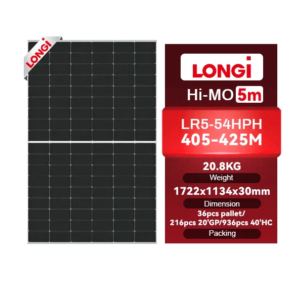 Longi Hi-MO5 LR5-54HPH 405-425 м HPBC 405w 410w 415w 420w 425w cell N типа HPDC солнечный модуль LONGi солнечные панели
