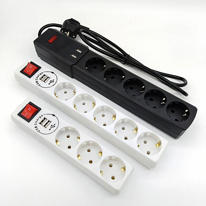 Household Widely Used Universal Good Quality 3 To 6 Outlet Smart Extension Socket With Switches