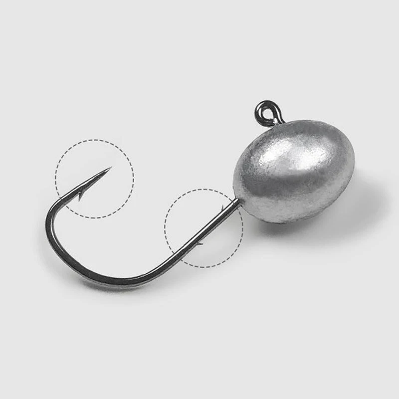 50pcs/bag Aji Head Hook with Mustad hook 1g-7g Rock Fishing Hooks Finesse Lure Fishing jig head double barbs