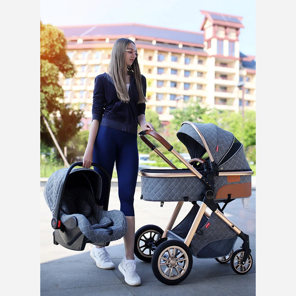 2 in 1 High Landscape Convertible Cochecito New Born Reversible Bassinet Pram Foldable