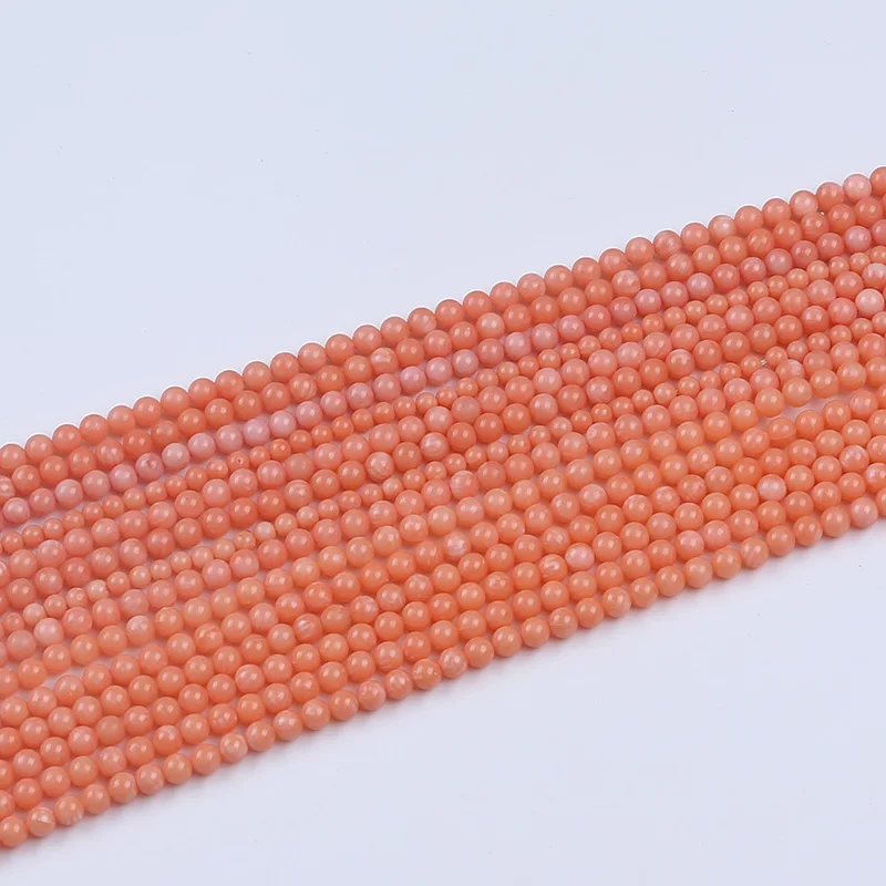 4mm round shape loose beads red coral beads natural