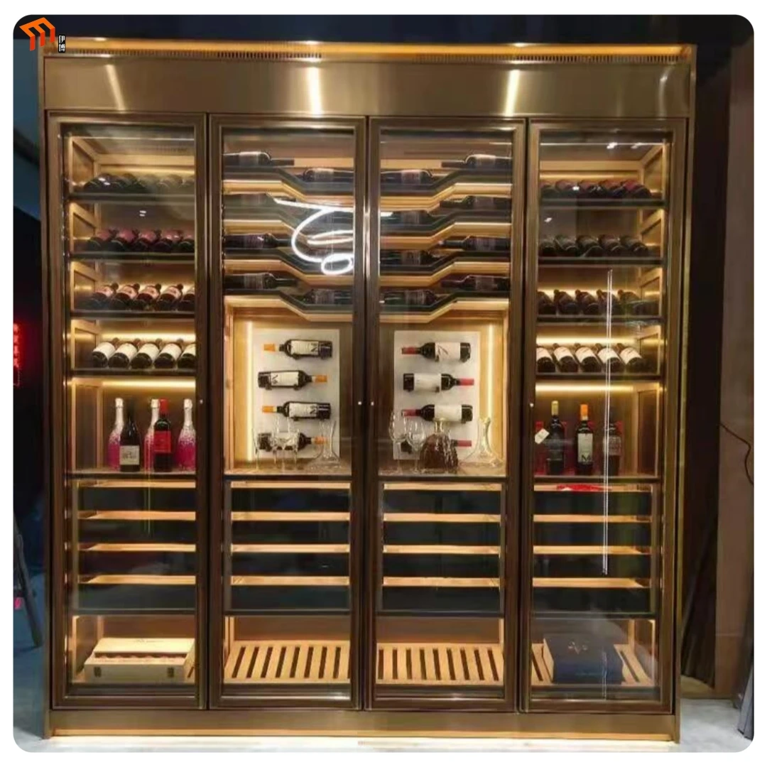 Dual Zone Stainless Steel Commercial Wine Cooler 150 Bottle Capacity Energy Saving & Silent Wine Cellar Drawer Slide Accessory