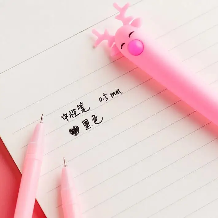 Милые Мультяшные ручки Queena Kawaii розового цвета маркеры нейтральный силикагелевый маркер для девочек школьные принадлежности канцелярские обучения