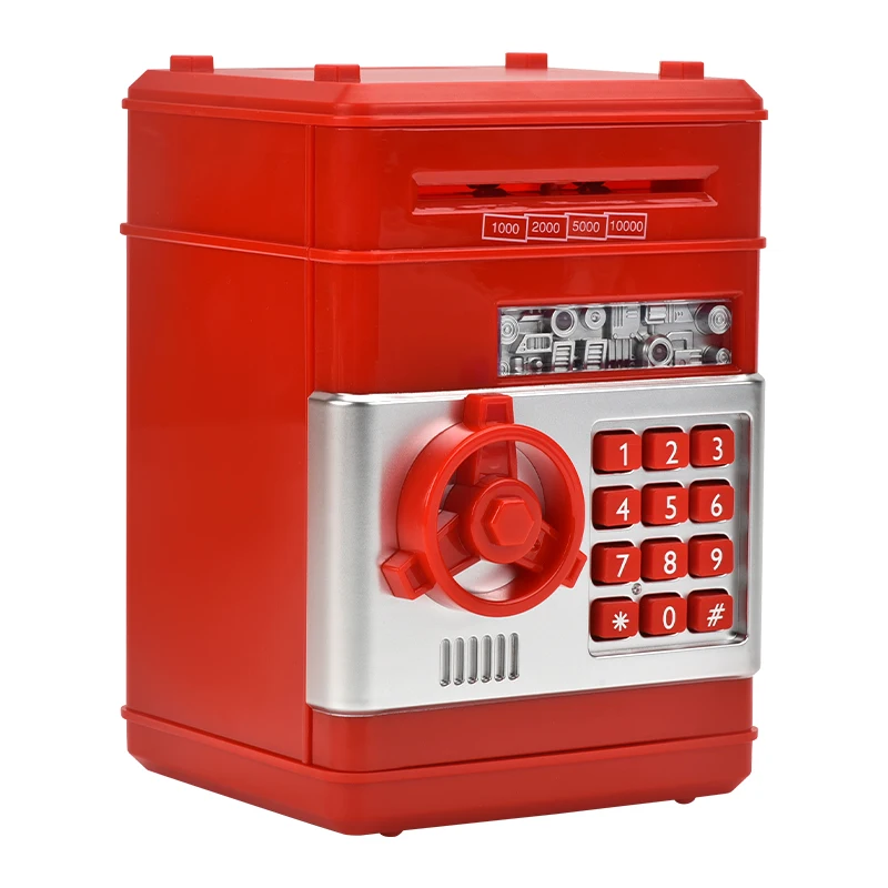 kids cartoon password Piggy Bank ATM toy music safe automatic coin rolling savings bank deposit money box