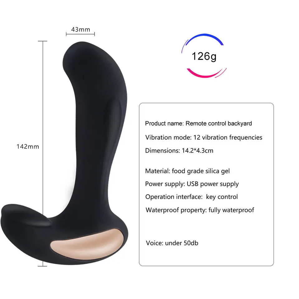 Newest Silicone anal plug vibrator vibrating butt plug 12 speeds 10 meter wireless control Prostate Massager