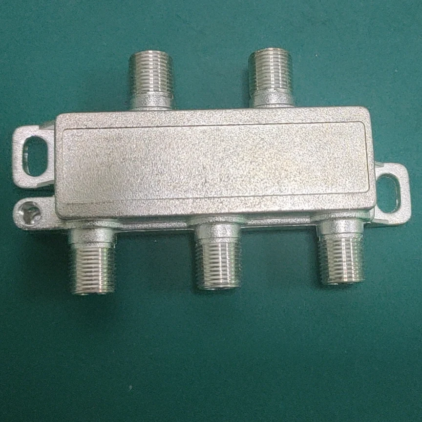 4 way satellite splitter Coaxial Cable Splitter 5-1000/2400 MHz F connector Compatible CATV Indoor TV Splitter