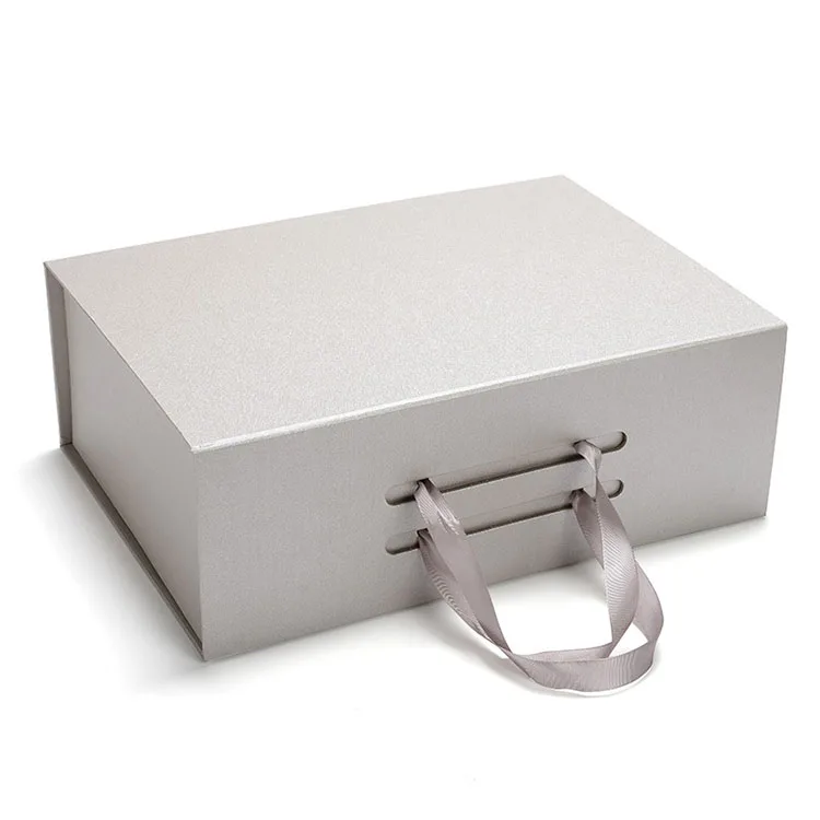 
Custom Luxury White High Grade With Ribbon Elegant Foldable Gift Box 