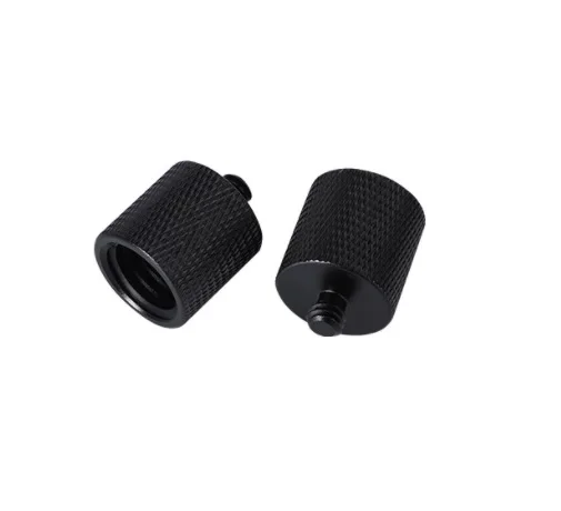 Adapter Screw 1/4 3/8 Male to 5/8 Female Tripod Infrared Laser Survey Level Rangefinder Instrument Cross Knurling Aluminum Black