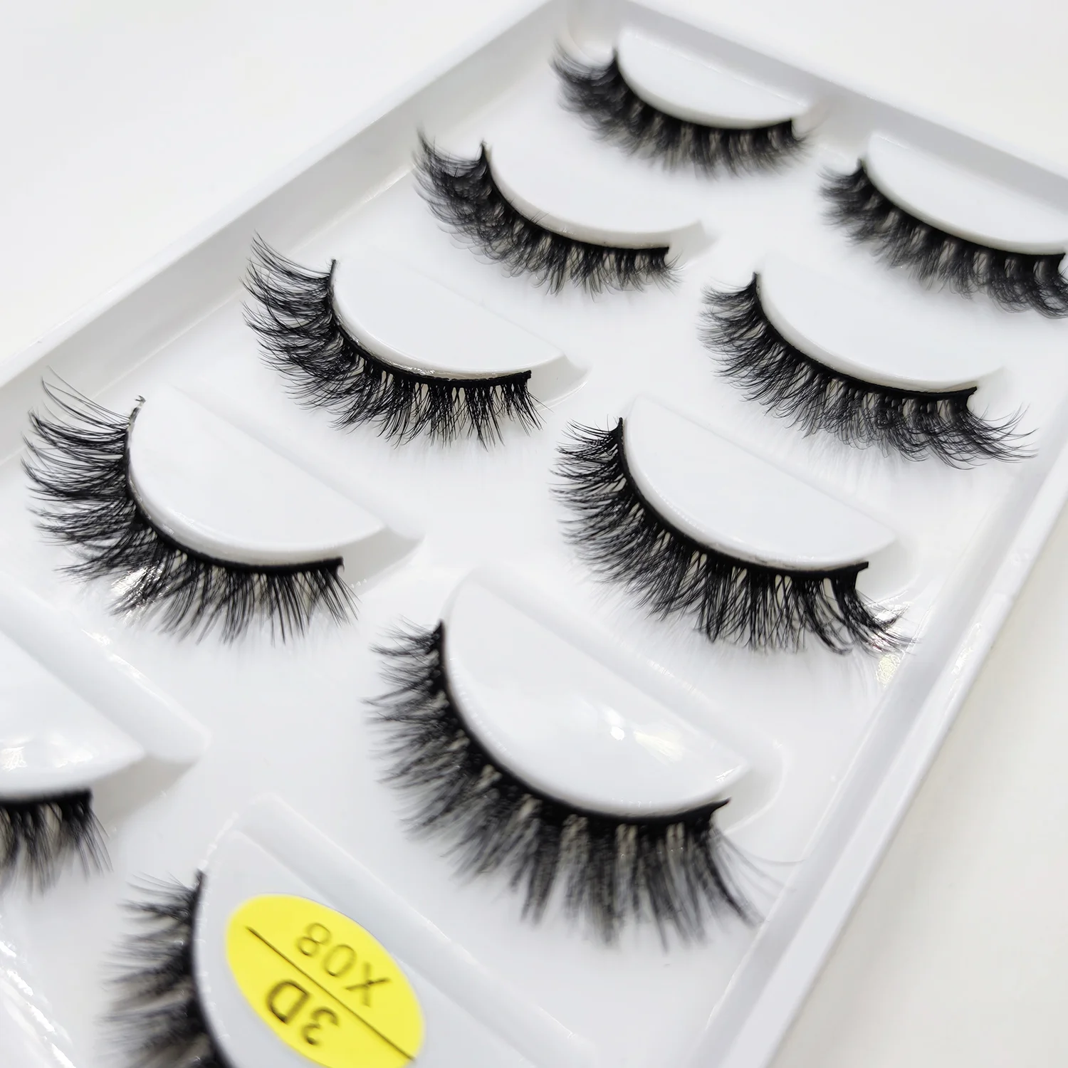 5 Pairs 3d/5d Faux Mink Hair False Eyelashes Natural Long Full Volume Wispies Fluffy Lashes Extension Eye Makeup Tools Handmade