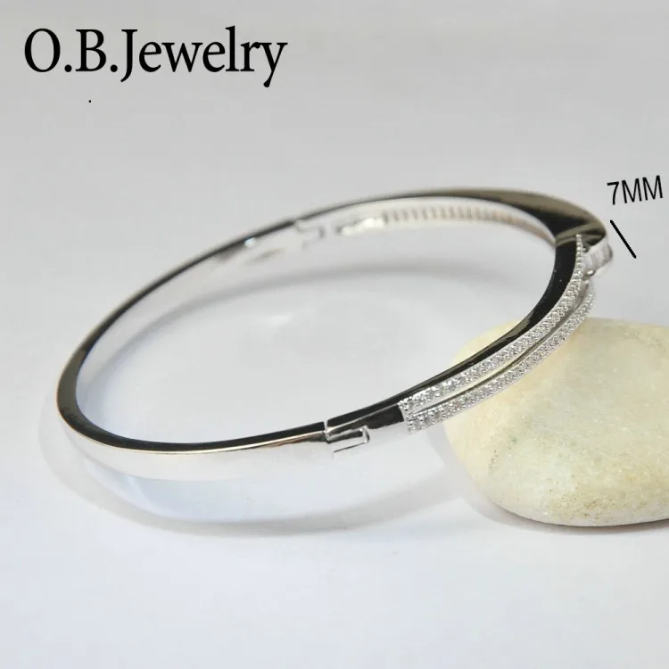 Модный женский браслет с золотым покрытием и прозрачным цирконом изготовленный на заказ розовым родиевым