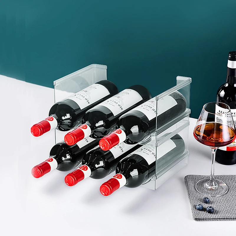 Plastic Wine Rack for 3 Wine Cabinet with Unique Style Wine Display Racks Bottle Holder